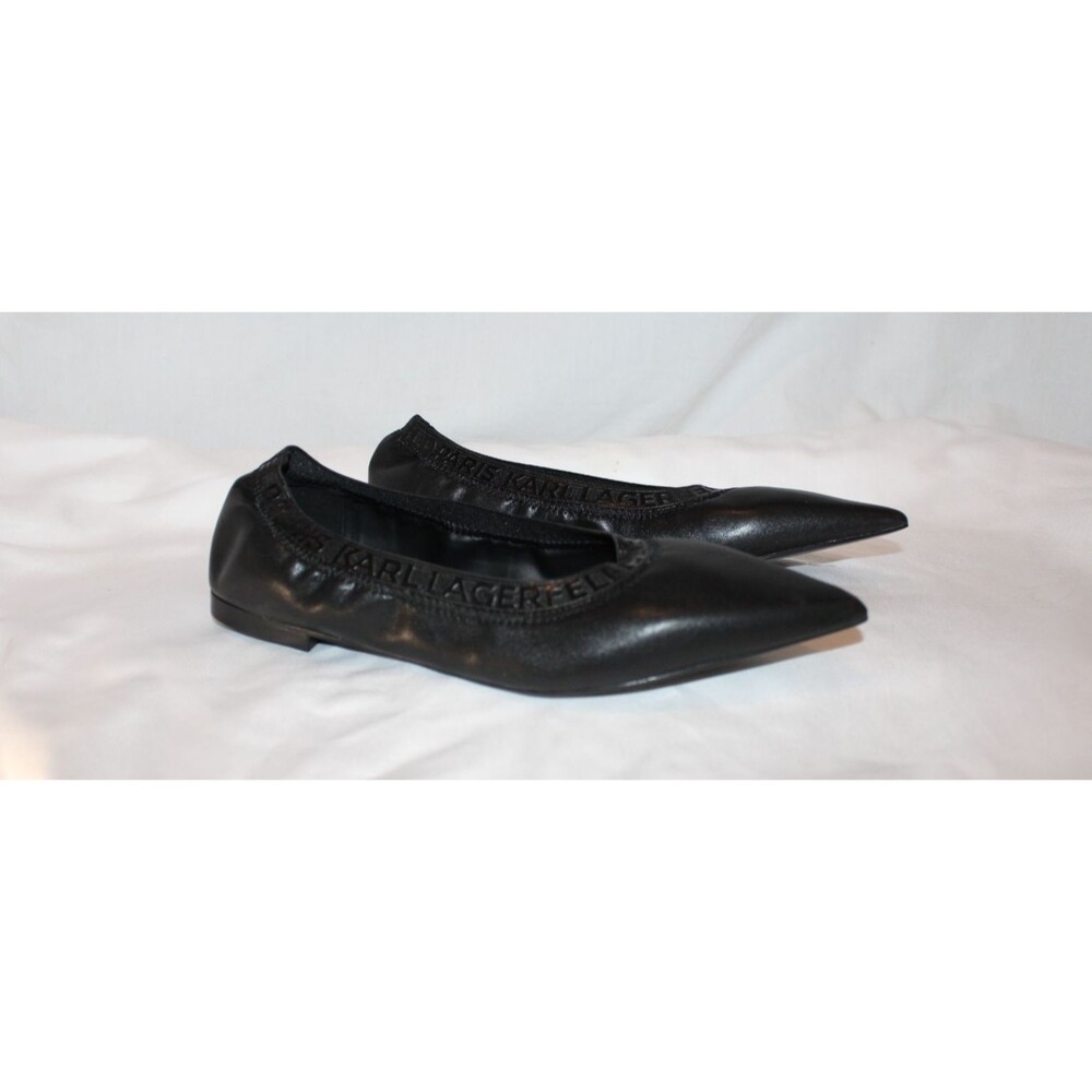 Karl Lagerfeld Paris Vinette Pointed Toe Ballet Flats Women's Black Sz US 7